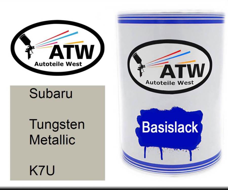 Subaru, Tungsten Metallic, K7U: 500ml Lackdose, von ATW Autoteile West.